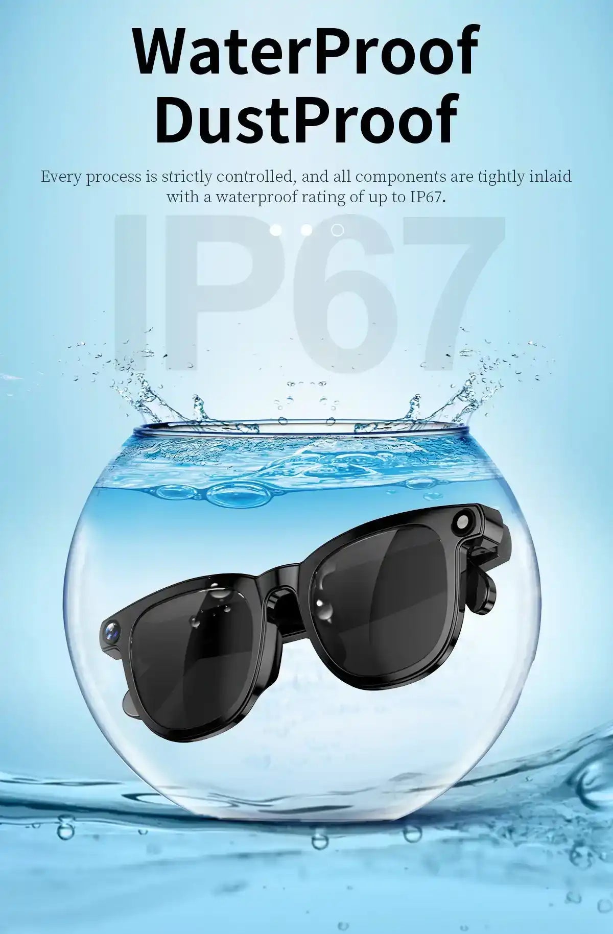 TUTT CY1 AI Smart Glasses with 8MP Camera | ChatGPT & Real-Time Translator | WiFi Bluetooth Sunglasses | Replaceable Prescription Lense - www.Shopthatapp.com