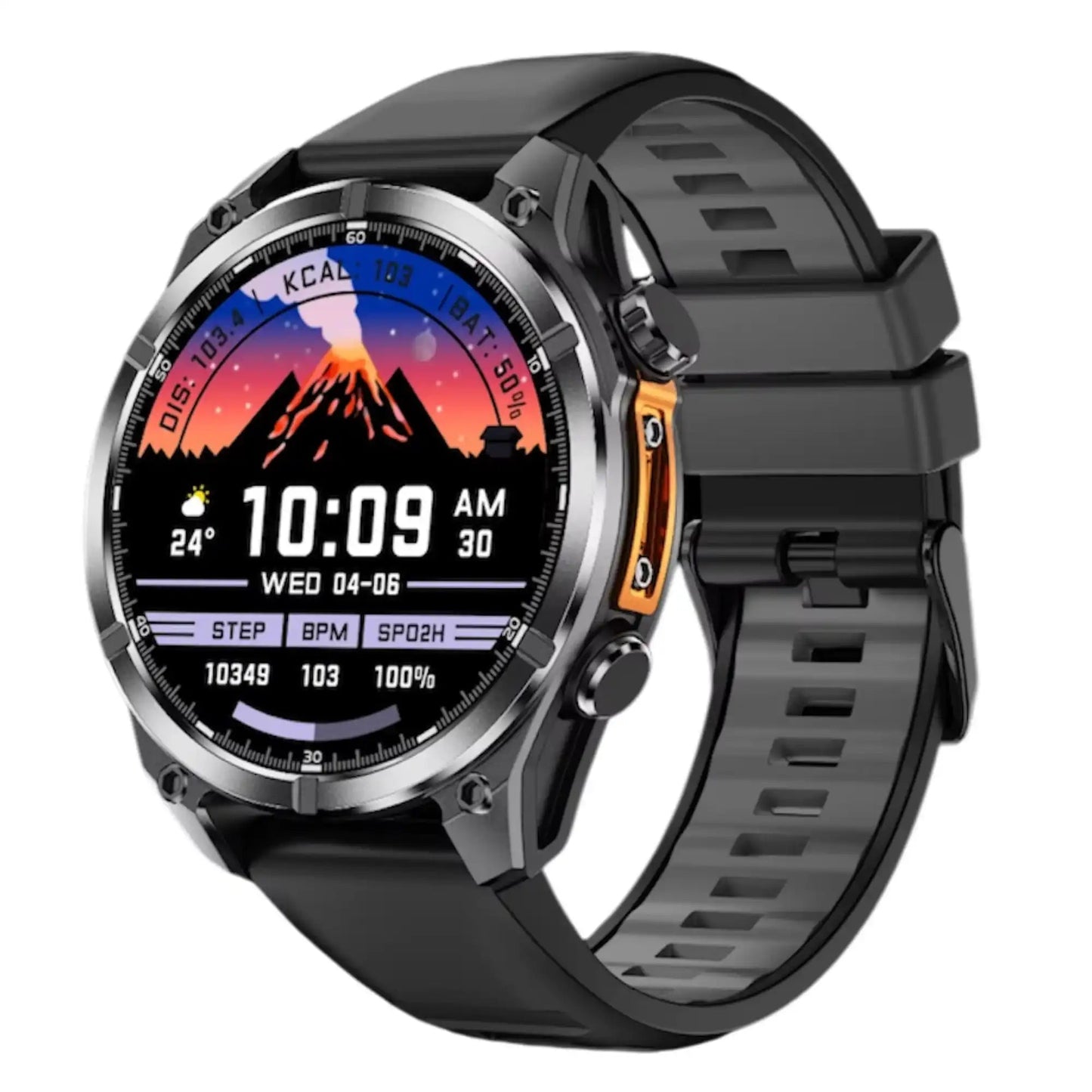 TUTT Tactical Smart Watch For Men | 1.43 Dial | Compass Flashlight Chat-GPT 3TAM Waterproof | Rugged Fitness and Health Tracker | H300 Smartwatch 400mAh Battery - www.Shopthatapp.com