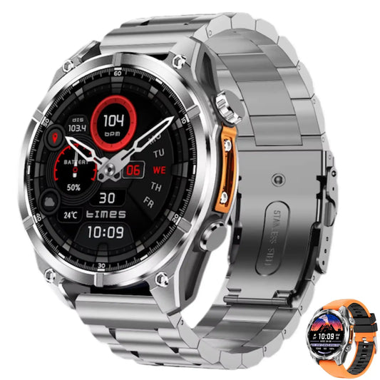 TUTT Tactical Smart Watch For Men | 1.43 Dial | Compass Flashlight Chat-GPT 3TAM Waterproof | Rugged Fitness and Health Tracker | H300 Smartwatch 400mAh Battery - www.Shopthatapp.com