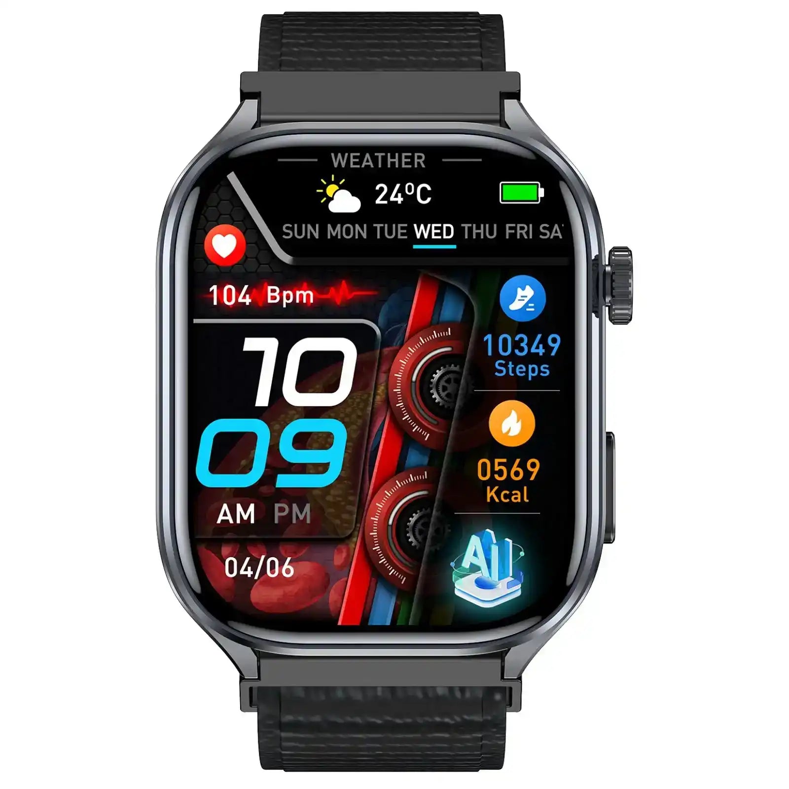 TUTT ECG Smart Watch with, AI Health Monitoring, Body Composition & Bluetooth Calling – 1.39” HD Display, IP68 Waterproof, 340mAh Batter E7 - www.Shopthatapp.com