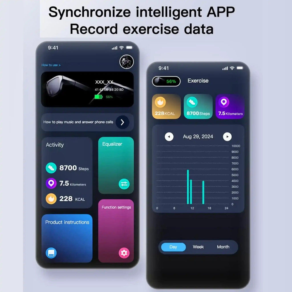 TUTT Smart Bluetooth Camera Glasses | Photochromic Sunglasses | Video, Image Voice Recording | Call, Music | Pedometer, Calorie and Distance Tracking | Anti Blue-Light Coating GS3 - www.Shopthatapp.com