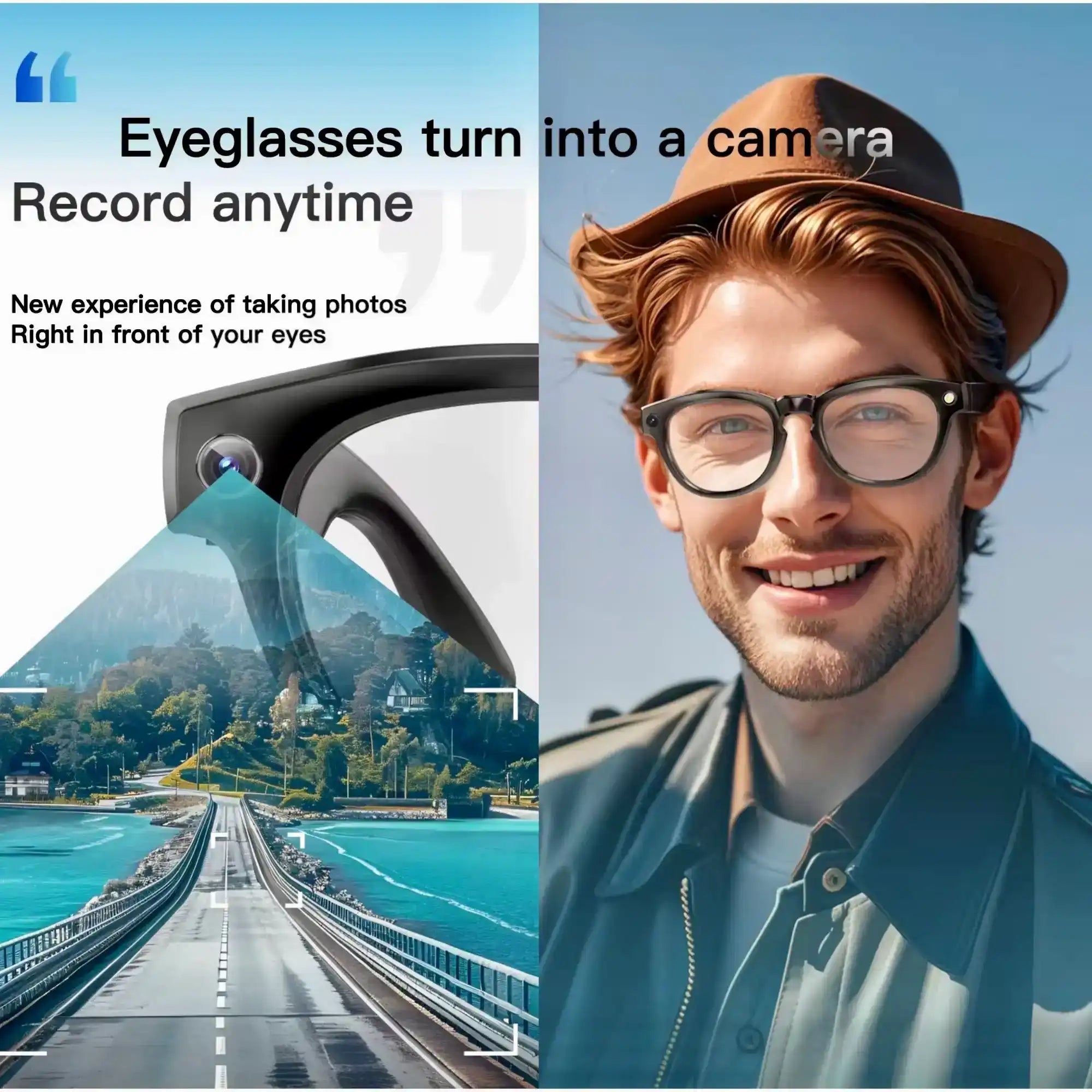 TUTT Smart Bluetooth Camera Glasses | Photochromic Sunglasses | Video, Image Voice Recording | Call, Music | Pedometer, Calorie and Distance Tracking | Anti Blue-Light Coating GS3 - www.Shopthatapp.com