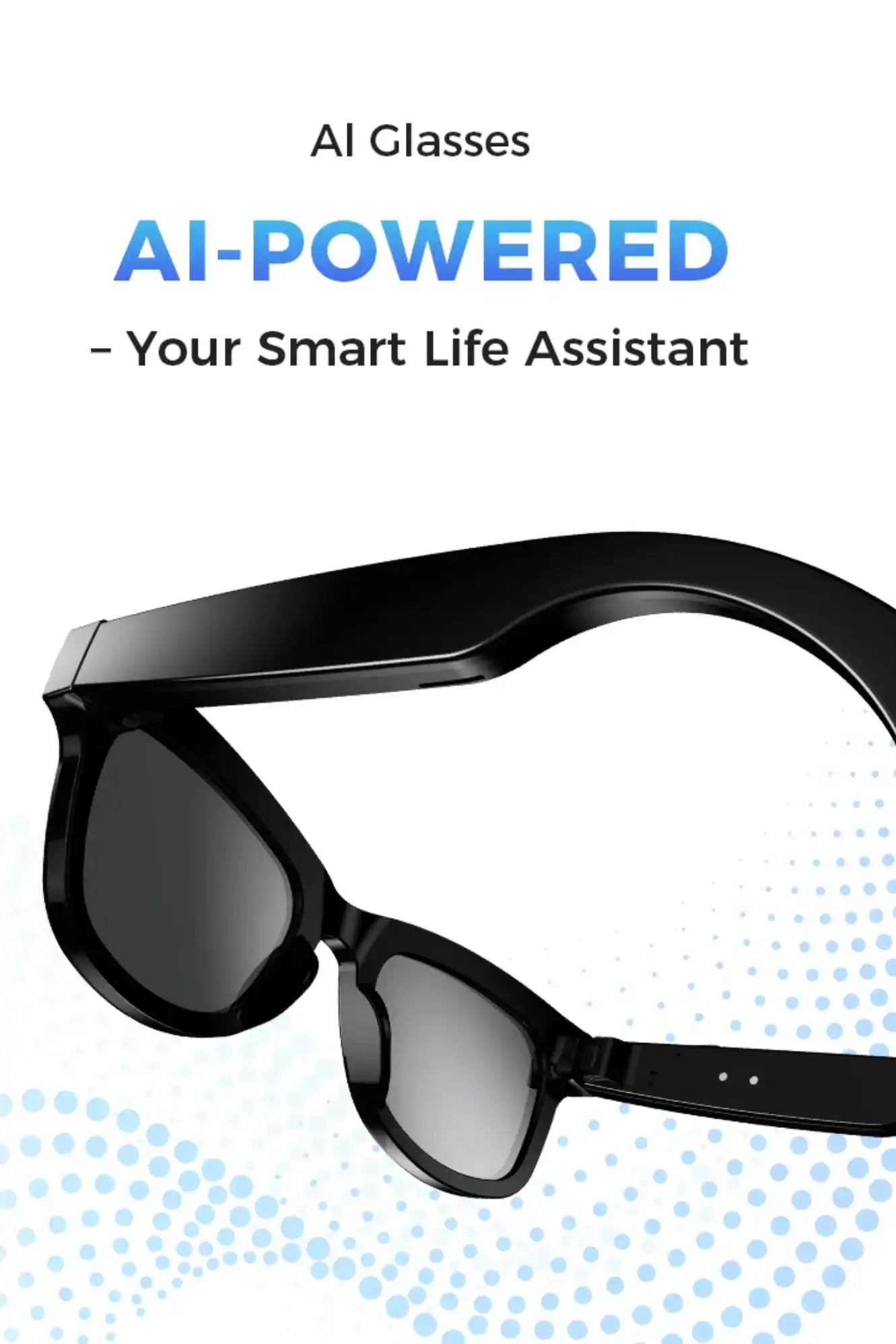 TUTT M1 AI Glasses with ChatGPT | 8MP Camera Photo & Video Smart Sunglasses | AI Translator, Music, Calls & Touch Control | Anti-Blue Light Lenses - www.Shopthatapp.com