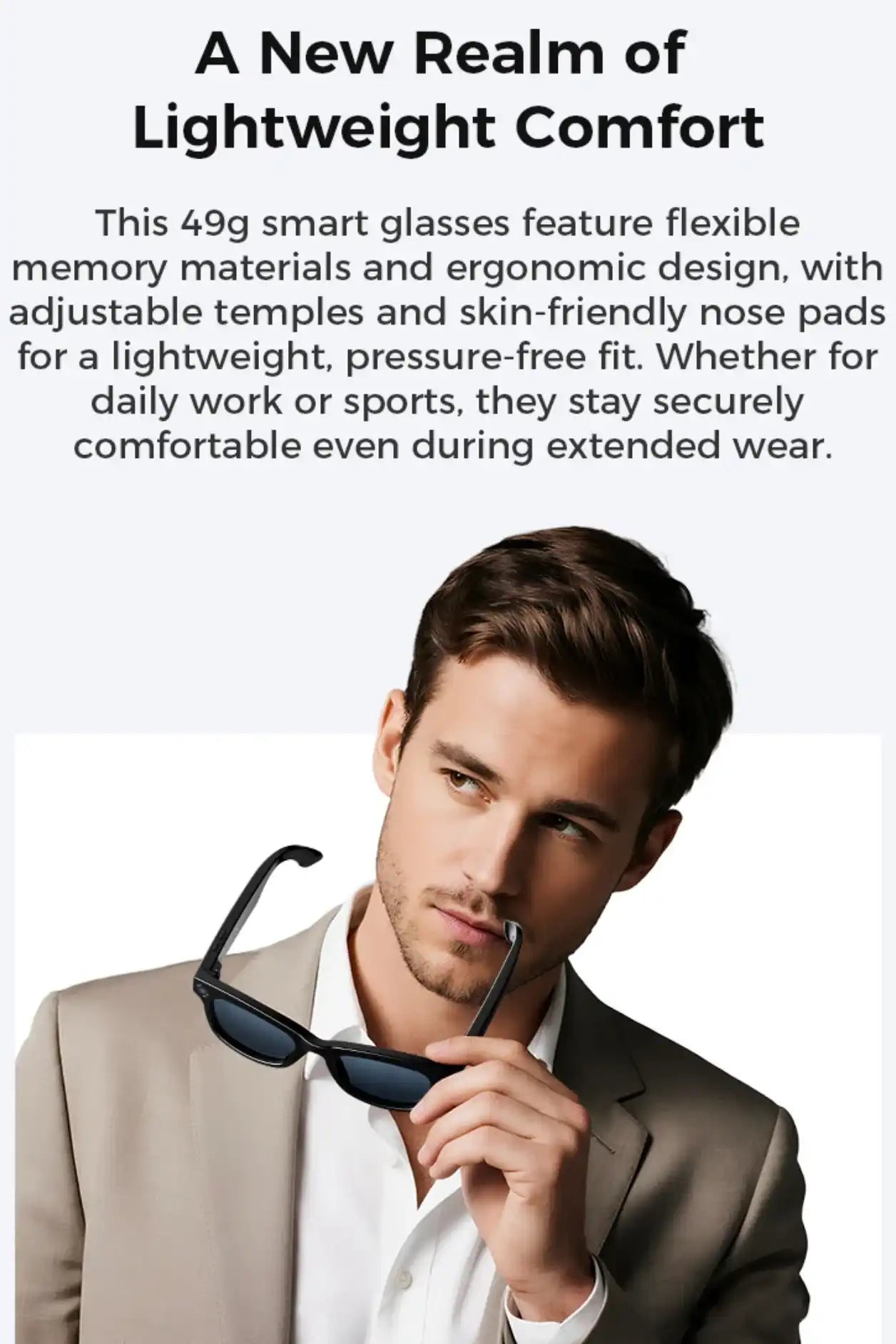 TUTT M1 AI Glasses with ChatGPT | 8MP Camera Photo & Video Smart Sunglasses | AI Translator, Music, Calls & Touch Control | Anti-Blue Light Lenses - www.Shopthatapp.com