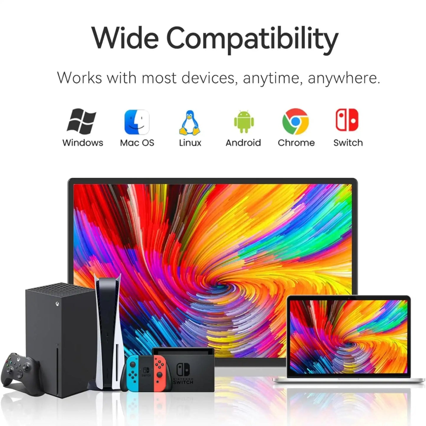 TUTT 16” Portable Monitor FHD | Ultra-Thin 16:10 Ratio | 360° Rotating Stand | USB-C & HDMI | Gaming Monitor for PC MAC Computer Switch Phone Xbox PS4/5 N3