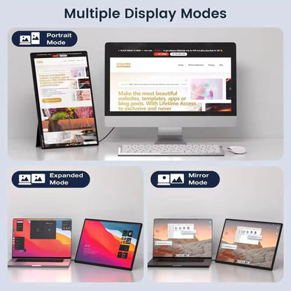 TUTT 16” Portable Monitor FHD | Ultra-Thin 16:10 Ratio | 360° Rotating Stand | USB-C & HDMI | Gaming Monitor for PC MAC Computer Switch Phone Xbox PS4/5 N3