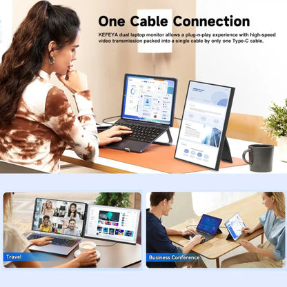 TUTT 15.6” Portable Monitor | Multi-Position IPS FHD Screen Extender | USB-C & HDMI, Built-in Speakers, P5