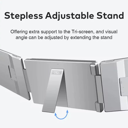 TUTT 14” Dual Portable Monitor | 16:10 Ratio FHD IPS Triple Screen Extender | Rotating Right Screen | Stand Alone | H5 Converter Cable | Windows, Mac OS S7