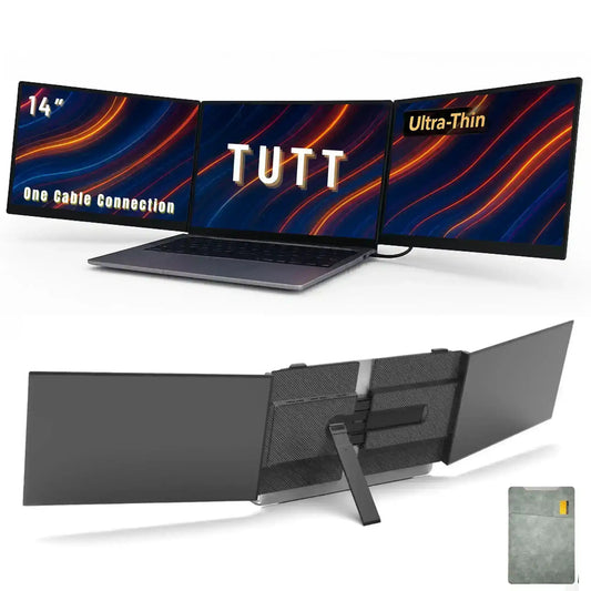 TUTT S8Ultra 14” Portable Monitor for Laptop | Single Cable Connection | Ultra Slim-Light | Plug & Play USB-C | Laptop Screen Extender for Mac/Win - www.Shopthatapp.com