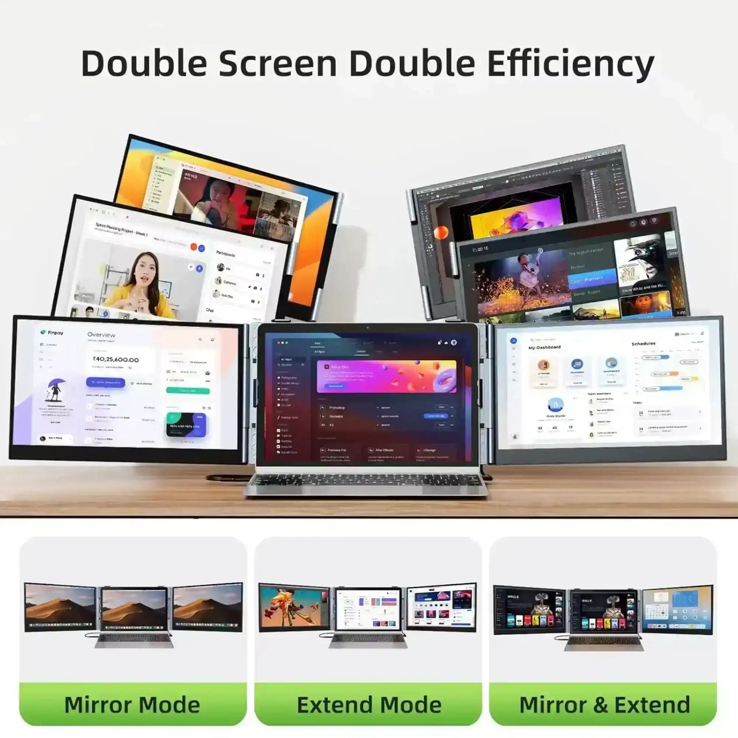 TUTT S8Ultra 14” Portable Monitor for Laptop | Single Cable Connection | Ultra Slim-Light | Plug & Play USB-C | Laptop Screen Extender for Mac/Win - www.Shopthatapp.com