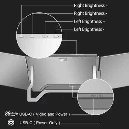TUTT 16” Dual Screen Portable Monitor for Laptop | Single Cable Connection | 16:10 Ratio IPS, Stand-Alone Design | Windows, macOS, ChromeOS, Linux, and Android | S900