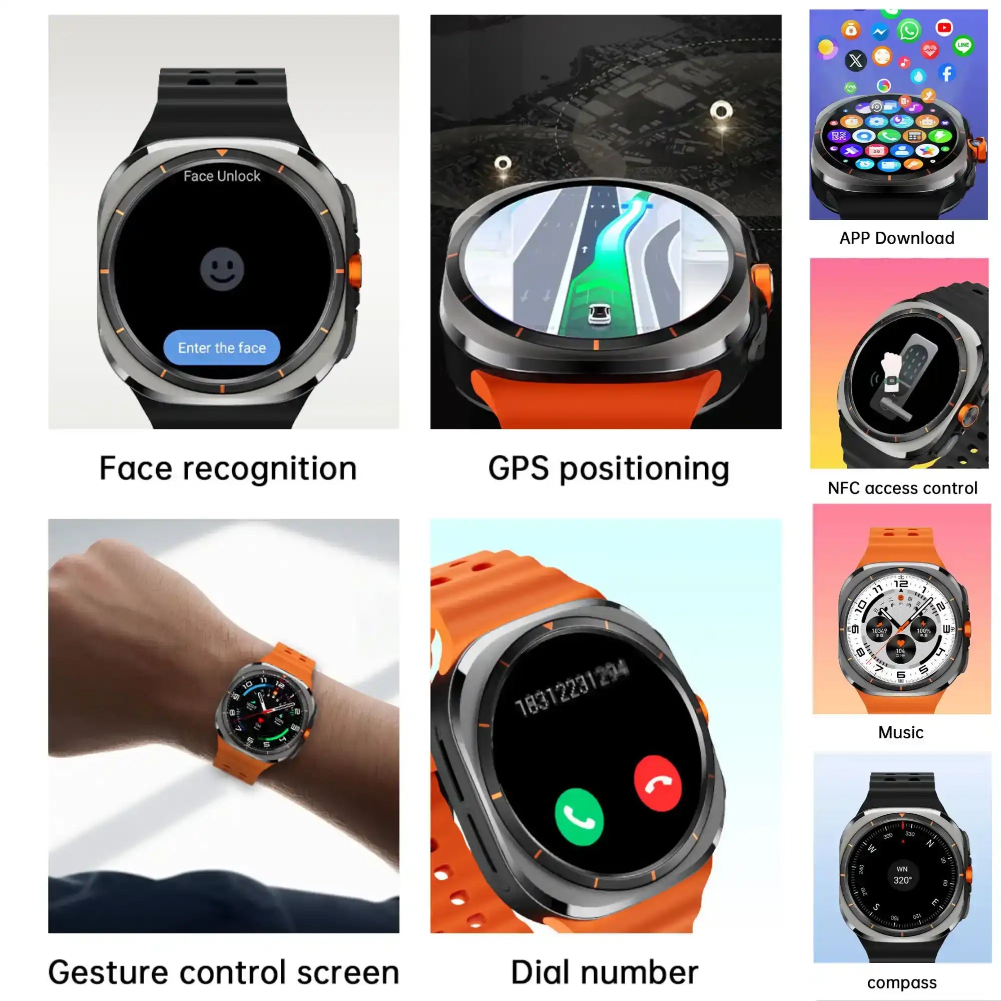 TUTT U8 Ultra 4G Android Smartwatch | AMOLED | GPS | Health & Connectivity Tools | 3GB+32GB | 180 Rotating Camera - www.Shopthatapp.com