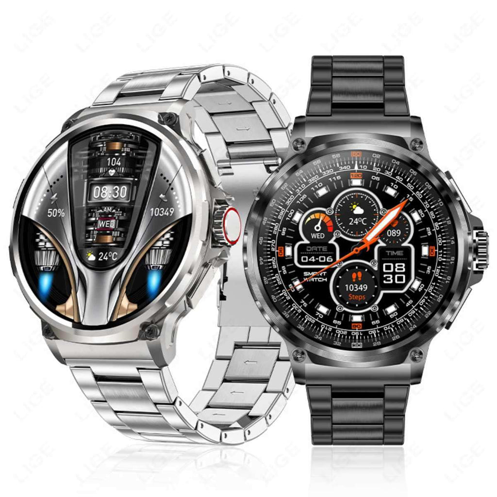 TUTT Military Smartwatch For Men | Metal Case  HD 1.85'' Large Round Screen | 710mah Battery Health & Fitness Smart Watch (3) Straps  V69 - www.Shopthatapp.com