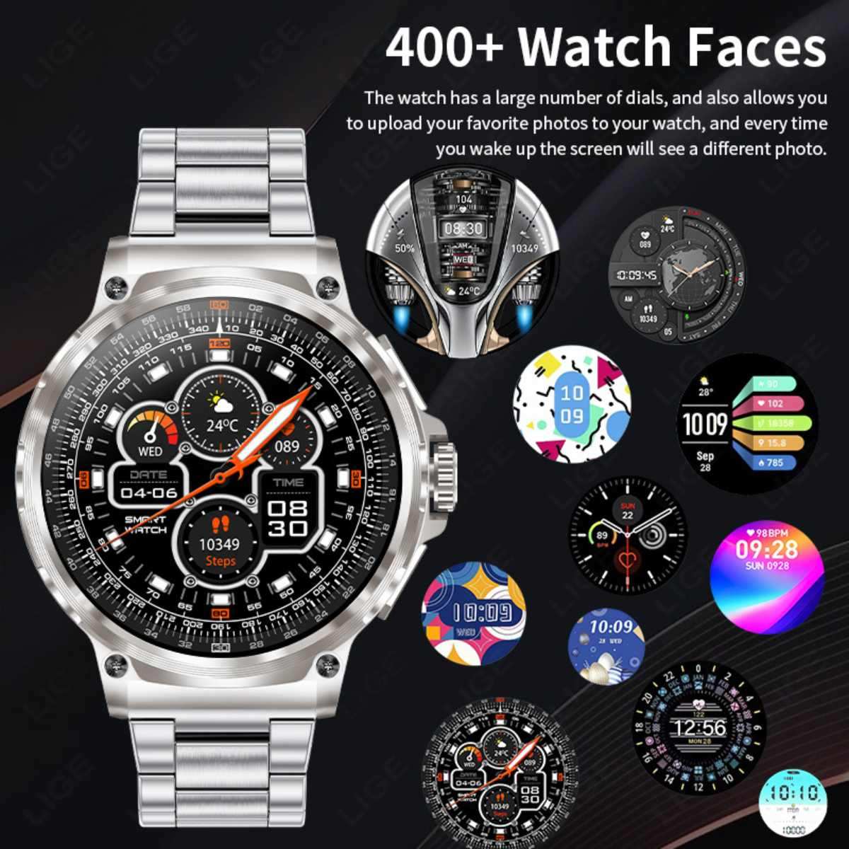 TUTT Military Smartwatch For Men | Metal Case  HD 1.85'' Large Round Screen | 710mah Battery Health & Fitness Smart Watch (3) Straps  V69 - www.Shopthatapp.com