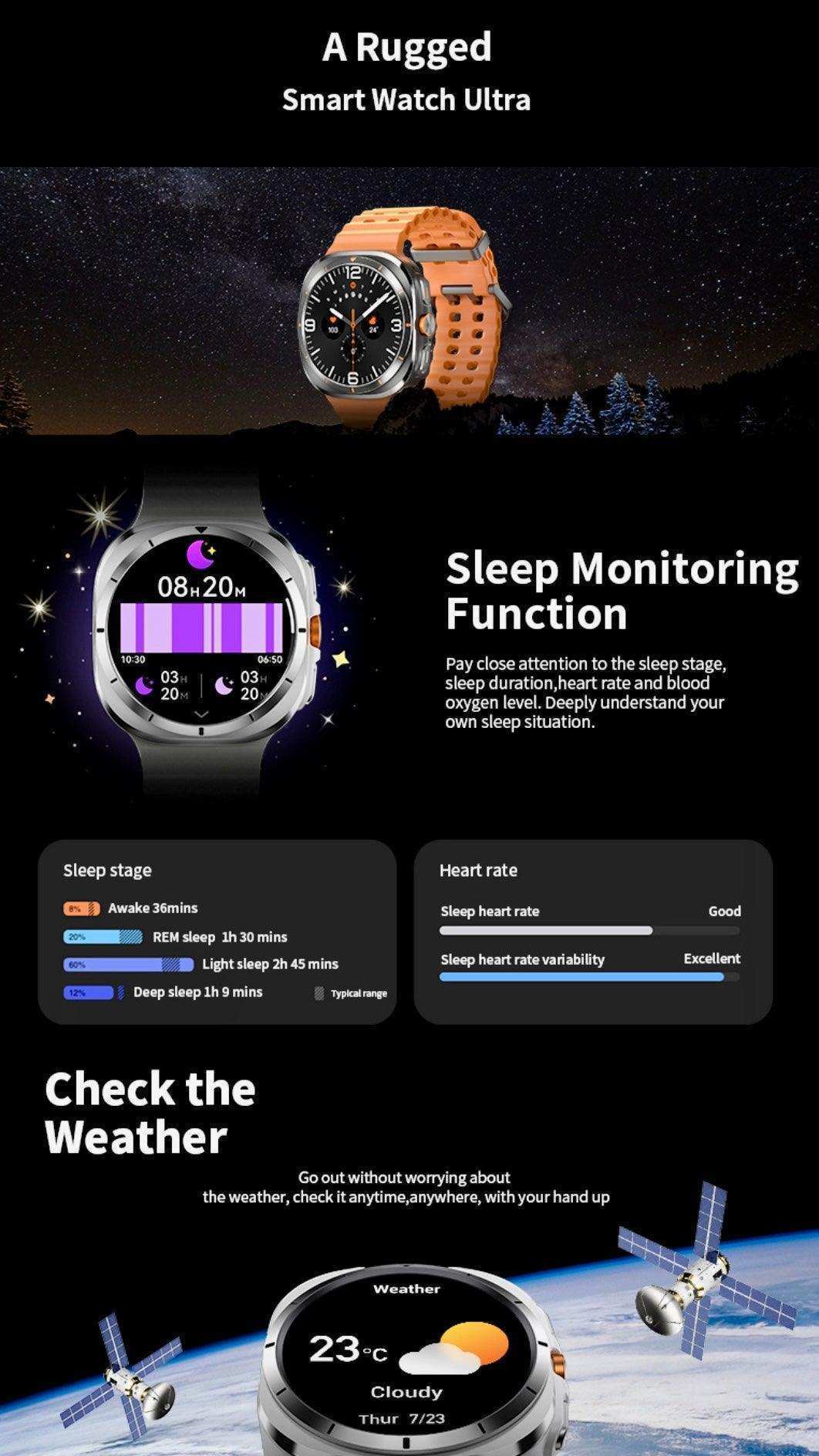 TUTT W7 Smart Watch for Men Women | 1.43” AMOLED Display | Advanced Fitness & Health Smartwatch - www.Shopthatapp.com