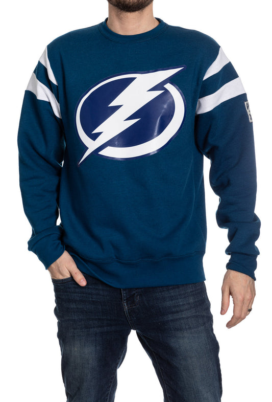 Tampa Bay Lightning Varsity Retro Style Crewneck Sweatshirt - www.Shopthatapp.com #