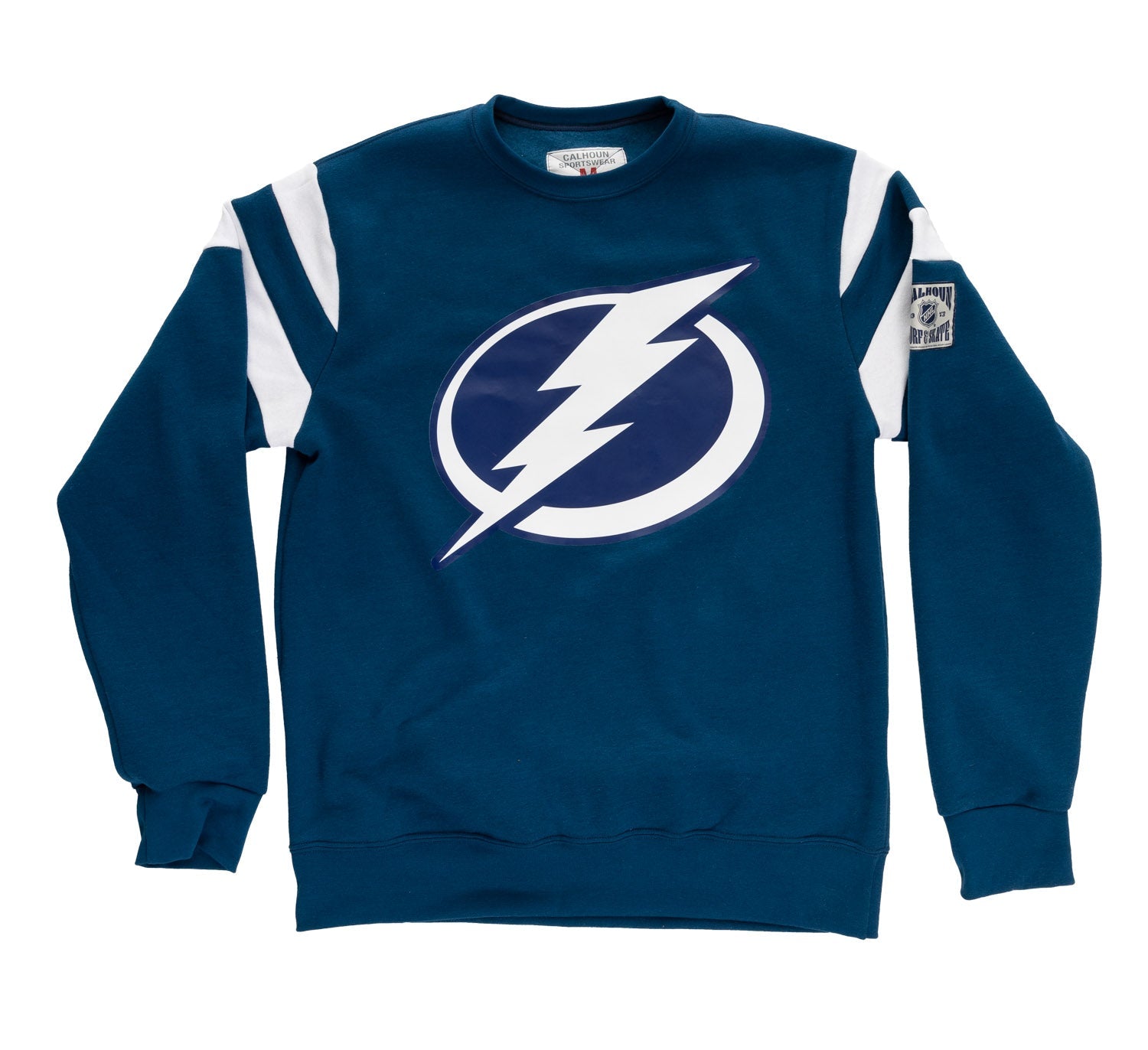 Tampa Bay Lightning Varsity Retro Style Crewneck Sweatshirt - www.Shopthatapp.com