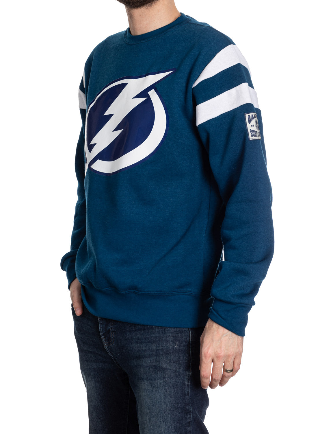 Tampa Bay Lightning Varsity Retro Style Crewneck Sweatshirt - www.Shopthatapp.com