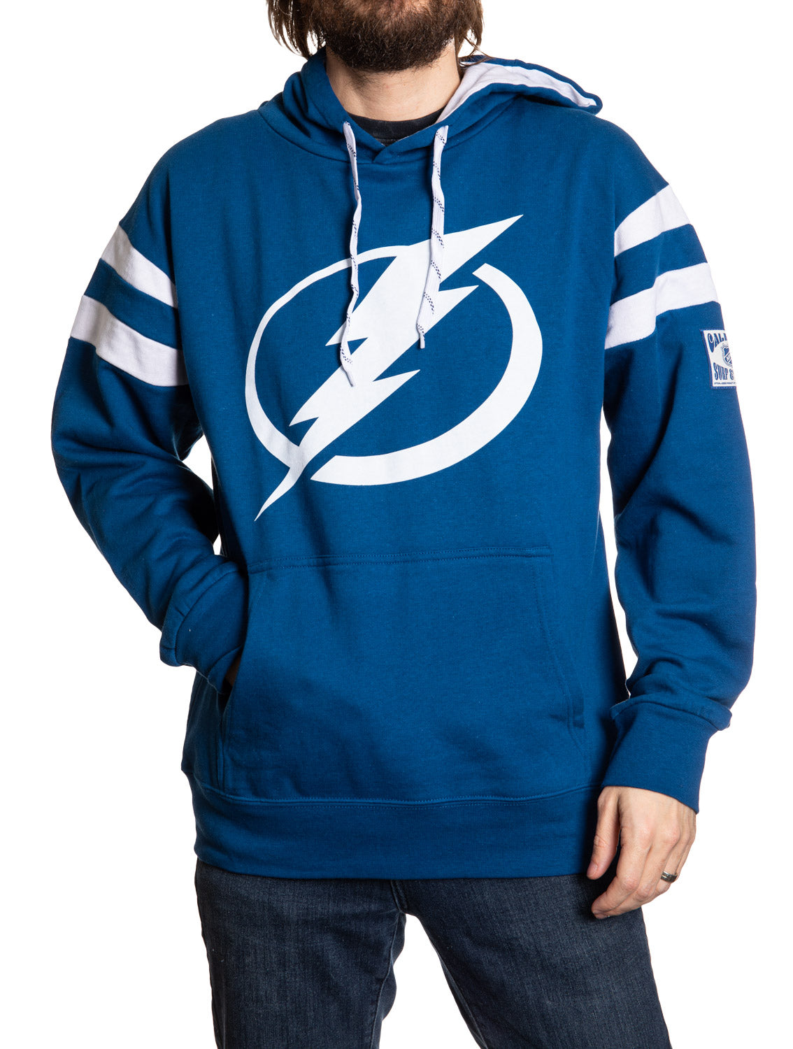 Tampa Bay Lightning Varsity Retro Style Hoodie - www.Shopthatapp.com