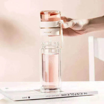 Tea Infuser Filter Separation Double Wall Glass Bottle - www.Shopthatapp.com