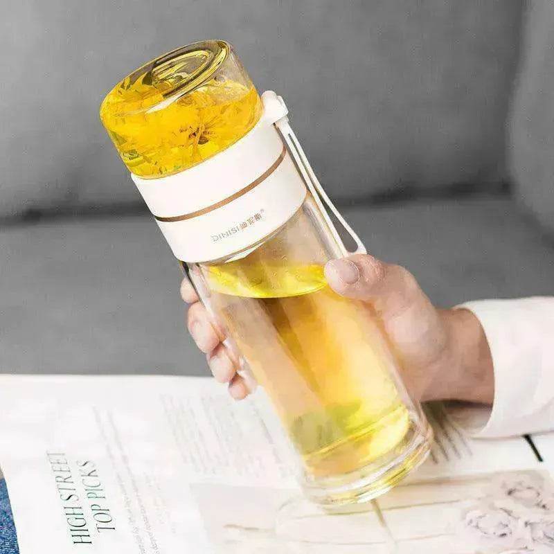 Tea Infuser Filter Separation Double Wall Glass Bottle - www.Shopthatapp.com