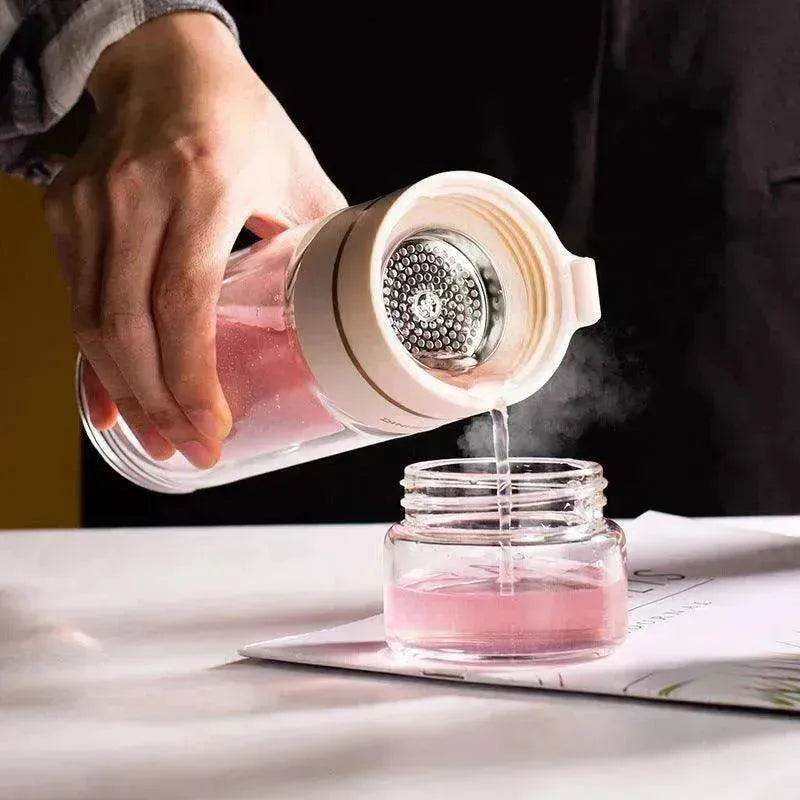 Tea Infuser Filter Separation Double Wall Glass Bottle - www.Shopthatapp.com