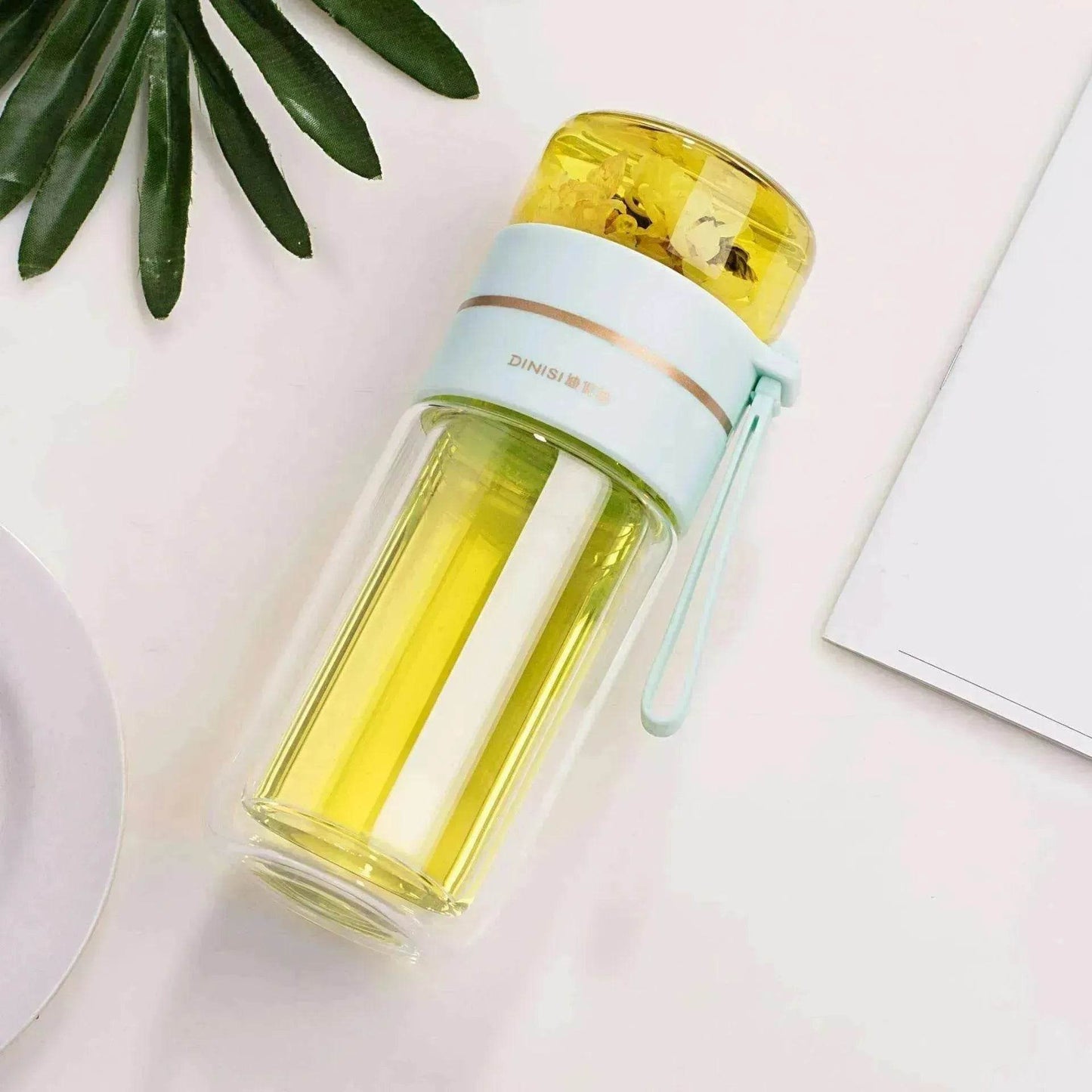 Tea Infuser Filter Separation Double Wall Glass Bottle - www.Shopthatapp.com