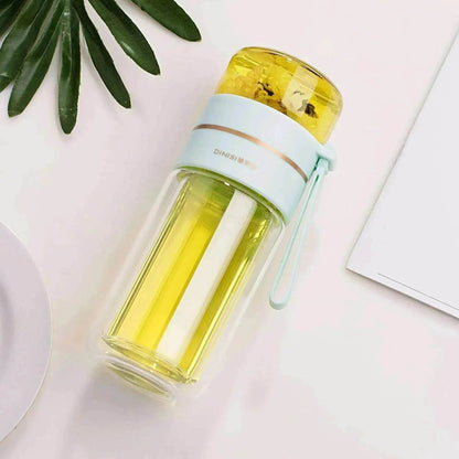 Tea Infuser Filter Separation Double Wall Glass Bottle - www.Shopthatapp.com