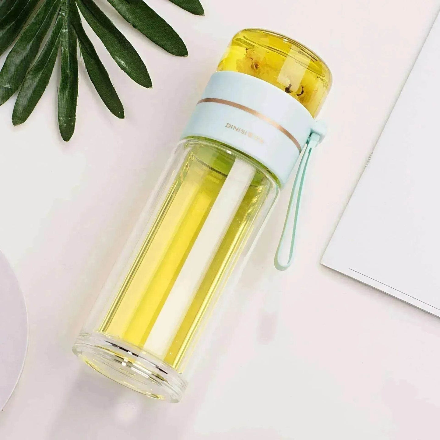 Tea Infuser Filter Separation Double Wall Glass Bottle - www.Shopthatapp.com