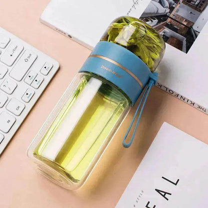 Tea Infuser Filter Separation Double Wall Glass Bottle - www.Shopthatapp.com