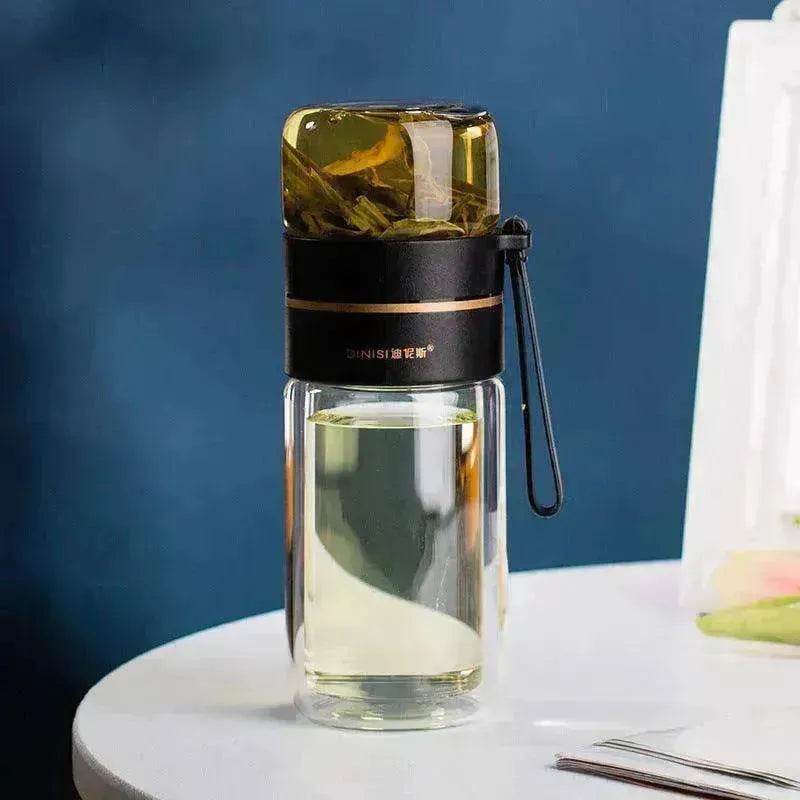 Tea Infuser Filter Separation Double Wall Glass Bottle - www.Shopthatapp.com