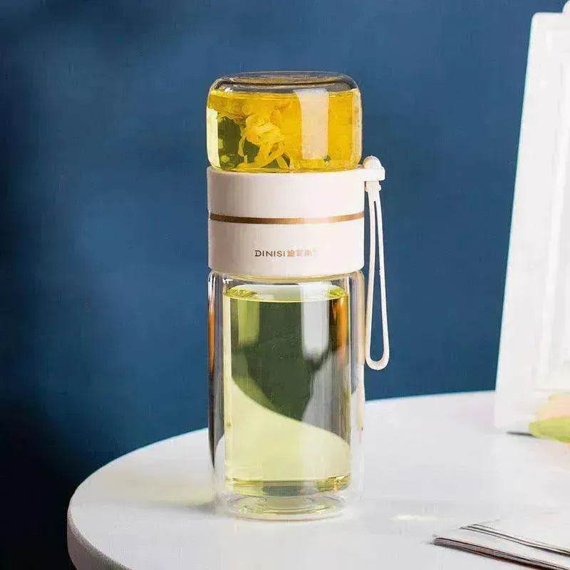 Tea Infuser Filter Separation Double Wall Glass Bottle - www.Shopthatapp.com
