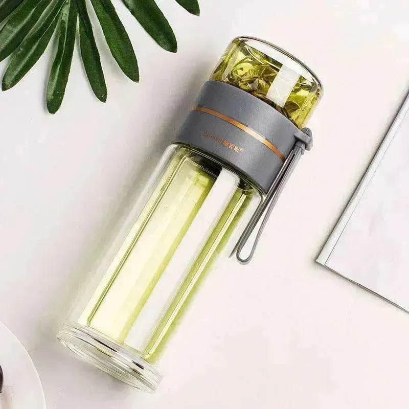 Tea Infuser Filter Separation Double Wall Glass Bottle - www.Shopthatapp.com