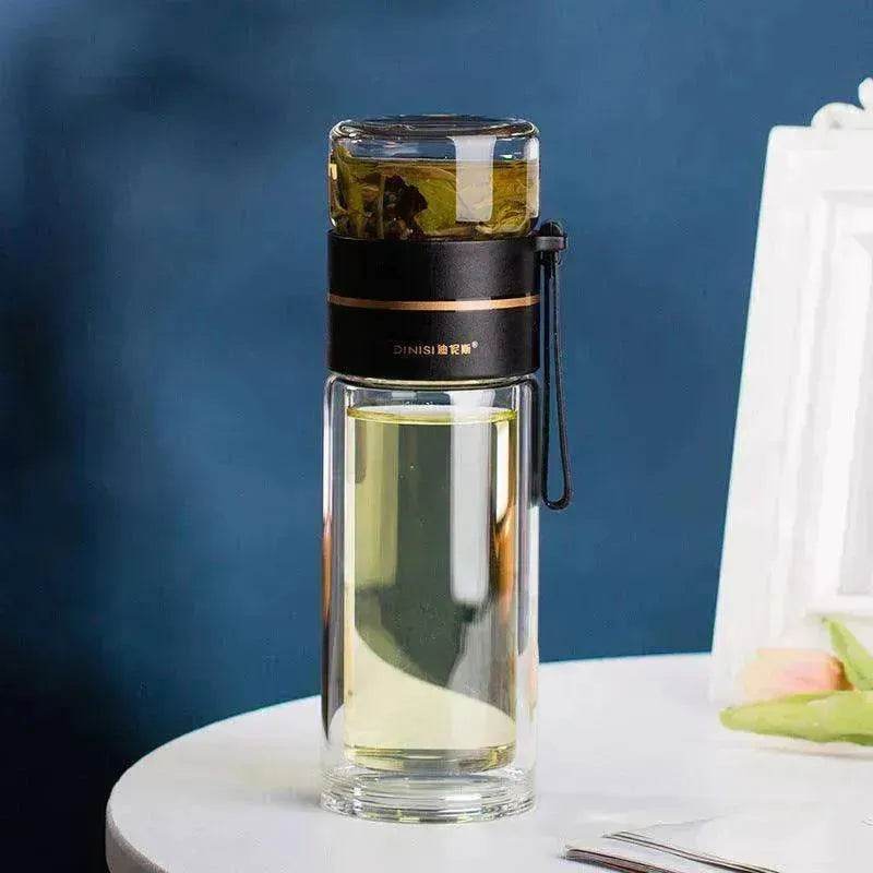 Tea Infuser Filter Separation Double Wall Glass Bottle - www.Shopthatapp.com