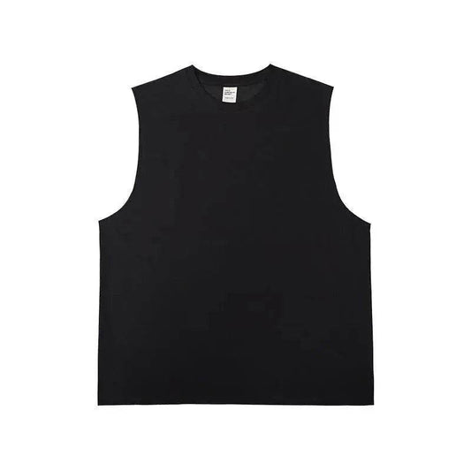Technology Quick-drying Breathable Round Neck Solid Color Basic Loose Underwaist Tank Neutral - www.Shopthatapp.com #