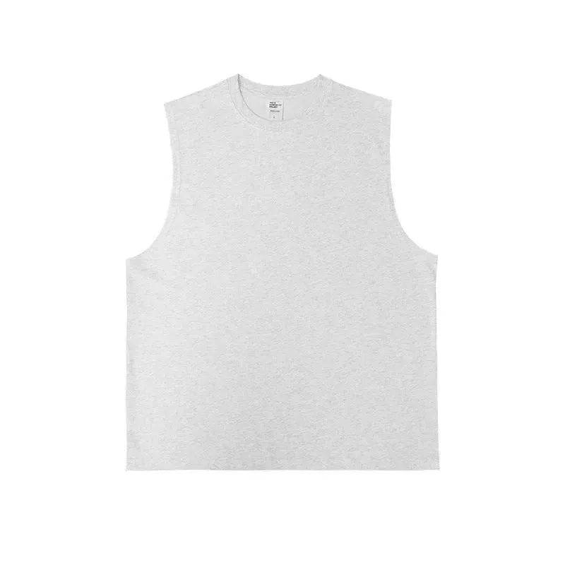 Technology Quick-drying Breathable Round Neck Solid Color Basic Loose Underwaist Tank Neutral - www.Shopthatapp.com #