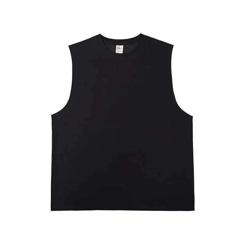 Technology Quick-drying Breathable Round Neck Solid Color Basic Loose Underwaist Tank Neutral - www.Shopthatapp.com #