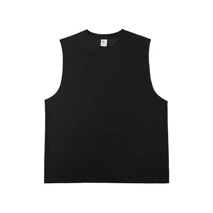 Technology Quick-drying Breathable Round Neck Solid Color Basic Loose Underwaist Tank Neutral - www.Shopthatapp.com #