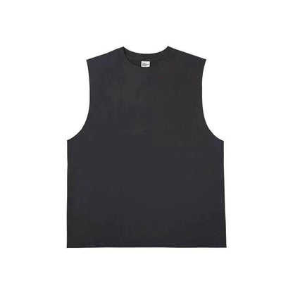 Technology Quick-drying Breathable Round Neck Solid Color Basic Loose Underwaist Tank Neutral - www.Shopthatapp.com #