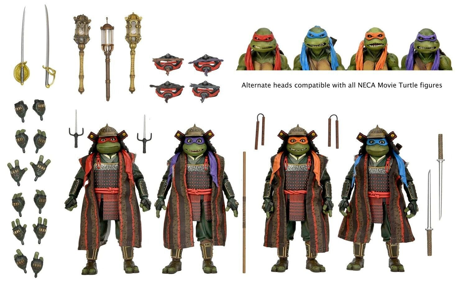 Teenage Mutant Ninja Turtles 3 - Action Figures - Samurai Turtles 4 Pack - www.Shopthatapp.com #