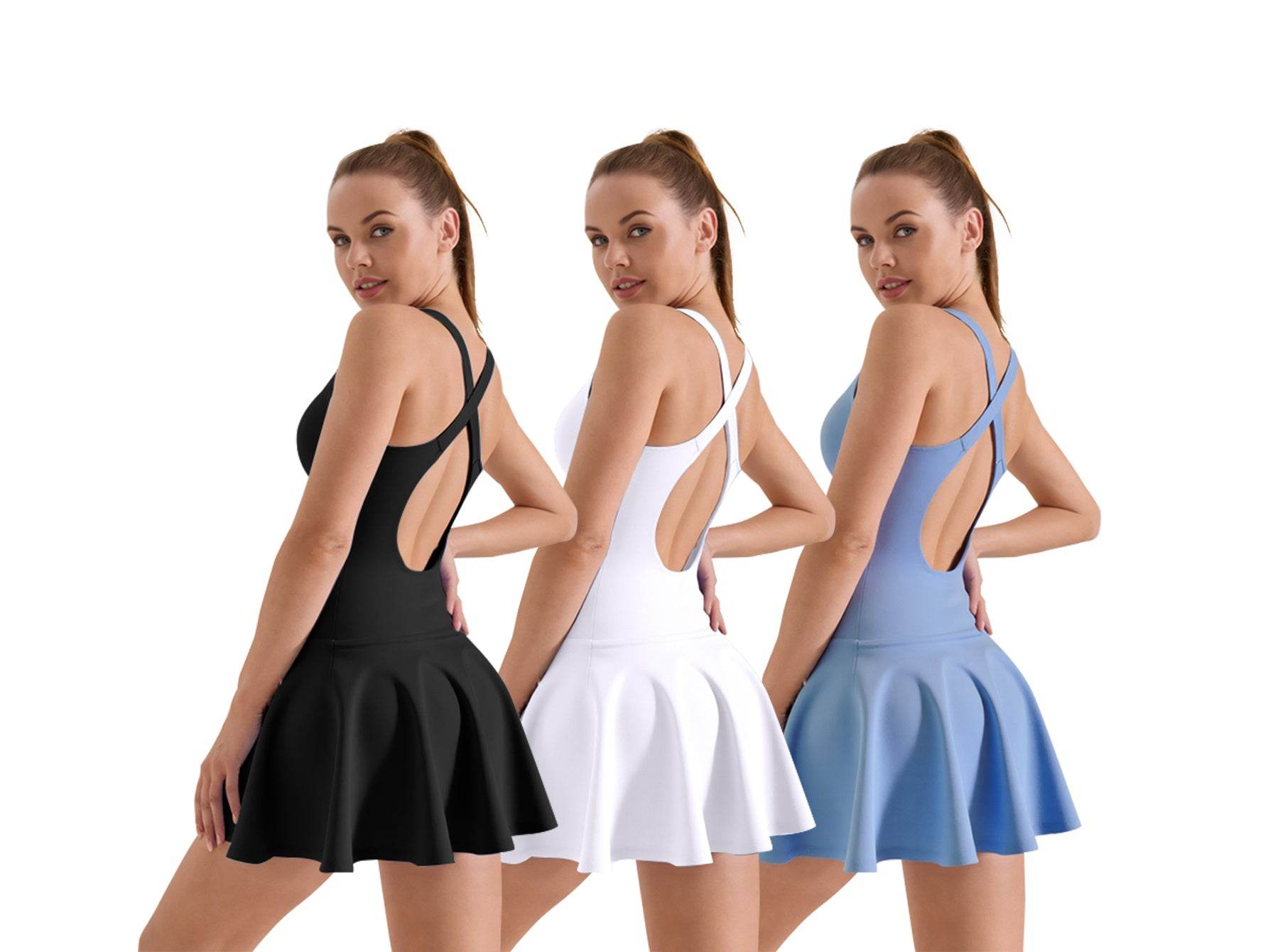Tennis Dress 3pcs High-stretch Sports Athletics - www.Shopthatapp.com #