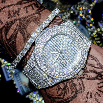 Tennis Bracelet and Watch Set - Silver - Www.Shopthatapp.com