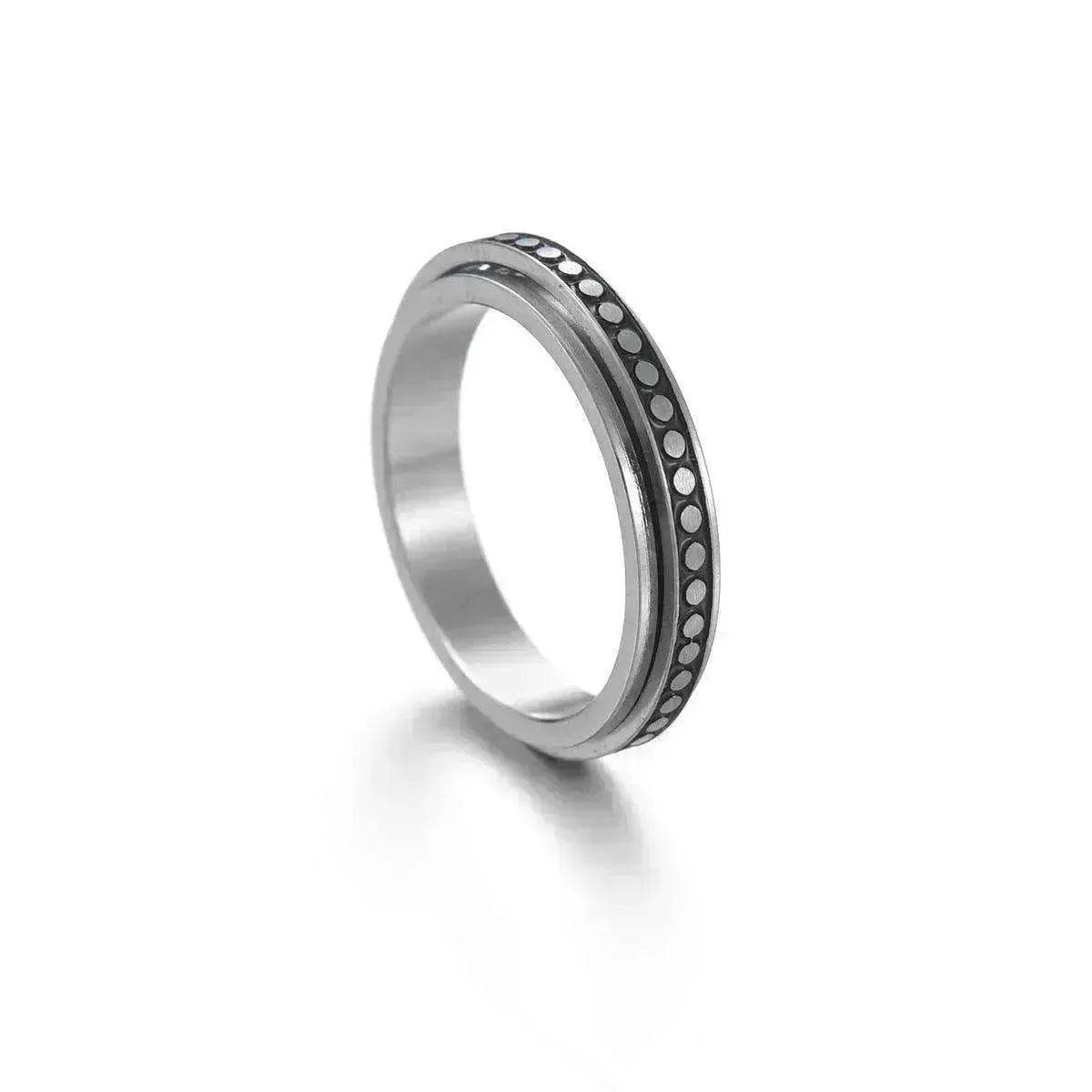 The Stars And The Moon Rotating Titanium Steel Women Ring - www.Shopthatapp.com