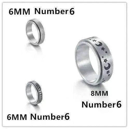 The Stars And The Moon Rotating Titanium Steel Women Ring - www.Shopthatapp.com