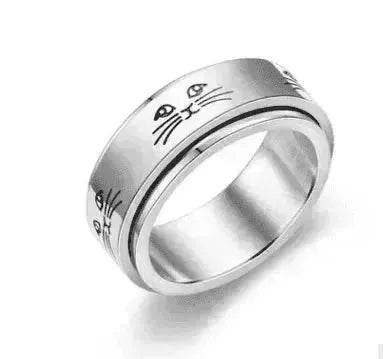 The Stars And The Moon Rotating Titanium Steel Women Ring - www.Shopthatapp.com