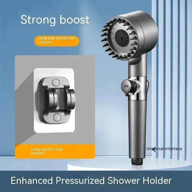 The Third Gear Adjustable Strong Supercharged Shower Head Household Bath Shower Hose Shower Head - www.Shopthatapp.com #