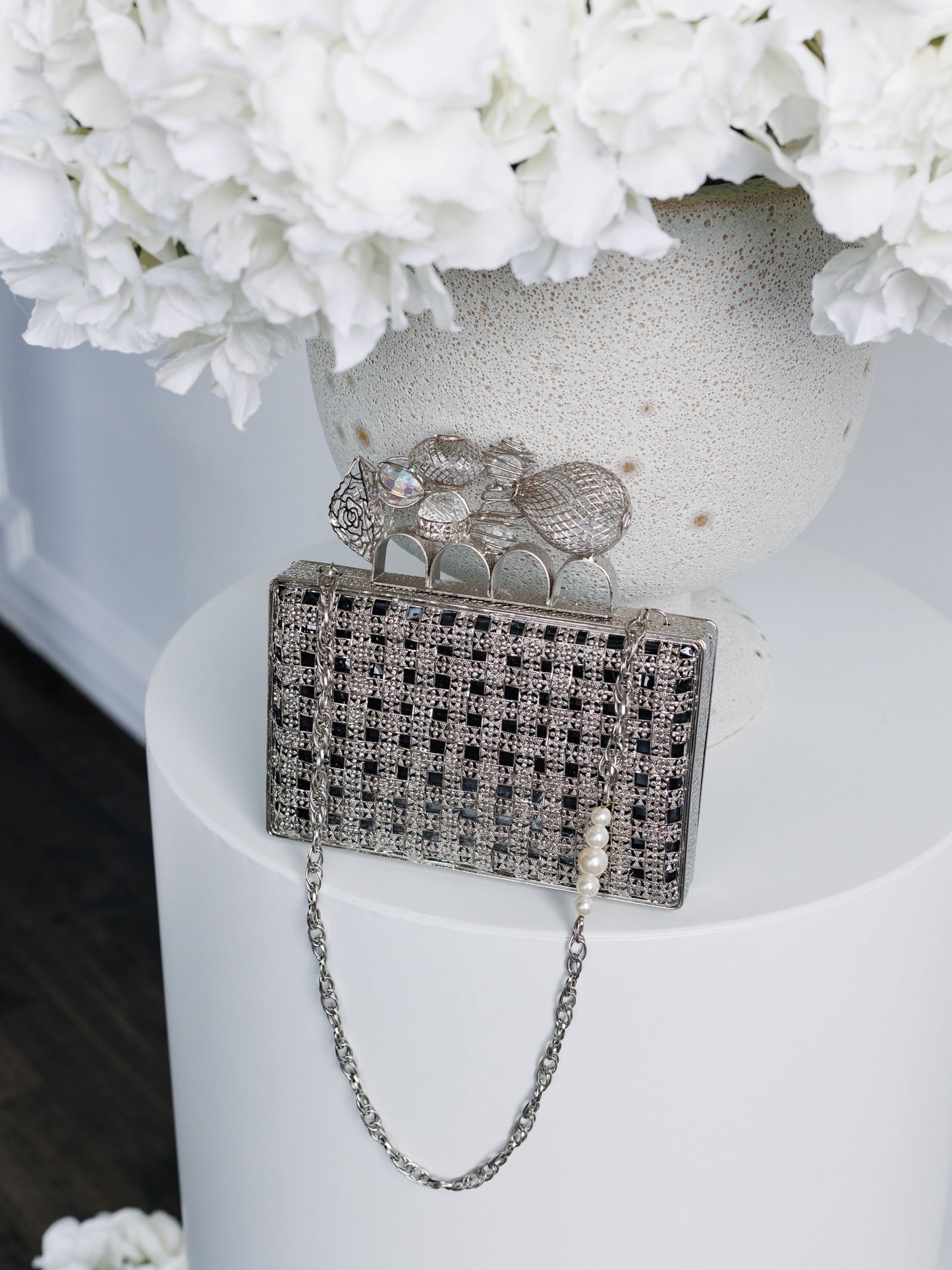 The MERAKI Silver Clutch-Handbags, purses, etc.-www.Shopthatapp.com-Clutch-It Handbags