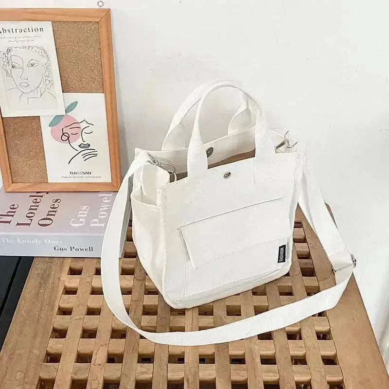 Three-dimensional Multi-pocket Canvas Crossbody Bag - www.Shopthatapp.com