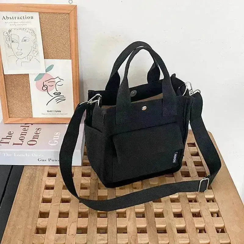 Three-dimensional Multi-pocket Canvas Crossbody Bag - www.Shopthatapp.com