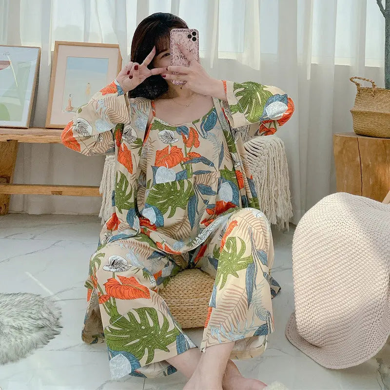 Three-piece Homewear Pajamas For Women - www.Shopthatapp.com